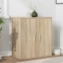 Muebles zapateros 2 uds contrachapado roble Sonoma 32x35x70 cm