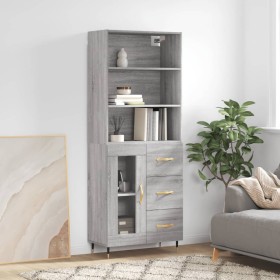 Hohes Sideboard Sonoma graues Sperrholz 69,5x34x180 cm von vidaXL, Sideboards - Ref: Foro24-3189491, Preis: 155,85 €, Rabatt: %