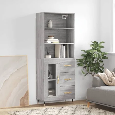 Hohes Sideboard Sonoma graues Sperrholz 69,5x34x180 cm von vidaXL, Sideboards - Ref: Foro24-3189491, Preis: 146,71 €, Rabatt: %