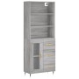 Aparador alto madera contrachapada gris sonoma 69,5x34x180 cm de vidaXL, Aparadores - Ref: Foro24-3189491, Precio: 157,63 €, ...