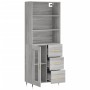 Aparador alto madera contrachapada gris sonoma 69,5x34x180 cm de vidaXL, Aparadores - Ref: Foro24-3189491, Precio: 157,63 €, ...