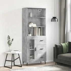 Concrete gray plywood tall sideboard 69.5x34x180 cm by vidaXL, Sideboards - Ref: Foro24-3189529, Price: 146,64 €, Discount: %