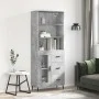 Aparador alto madera contrachapada gris hormigón 69,5x34x180 cm de vidaXL, Aparadores - Ref: Foro24-3189529, Precio: 146,40 €...