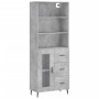 Hohes Sideboard aus betongrauem Sperrholz, 69,5 x 34 x 180 cm von vidaXL, Sideboards - Ref: Foro24-3189529, Preis: 155,84 €, ...