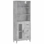 Hohes Sideboard aus betongrauem Sperrholz, 69,5 x 34 x 180 cm von vidaXL, Sideboards - Ref: Foro24-3189529, Preis: 148,41 €, ...