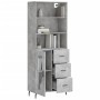 Hohes Sideboard aus betongrauem Sperrholz, 69,5 x 34 x 180 cm von vidaXL, Sideboards - Ref: Foro24-3189529, Preis: 155,84 €, ...