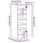 Mueble zapatero de aglomerado blanco 32x35x92 cm