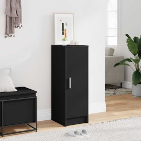 Mueble zapatero de aglomerado negro 32x35x92 cm Mueble zapatero de aglomerado negro 32x35x92 cm