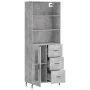 Aparador alto madera contrachapada gris hormigón 69,5x34x180 cm de vidaXL, Aparadores - Ref: Foro24-3189529, Precio: 146,40 €...