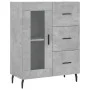 Hohes Sideboard aus betongrauem Sperrholz, 69,5 x 34 x 180 cm von vidaXL, Sideboards - Ref: Foro24-3189529, Preis: 148,41 €, ...
