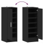 Mueble zapatero de aglomerado negro 32x35x92 cm