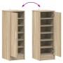 Mueble zapatero de aglomerado roble Sonoma 32x35x92 cm