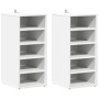 Muebles zapateros 2 uds contrachapada blanco 31,5x35x70 cm