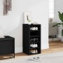 Mueble zapatero de madera contrachapada negro 31,5x35x70 cm
