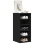 Mueble zapatero de madera contrachapada negro 31,5x35x70 cm