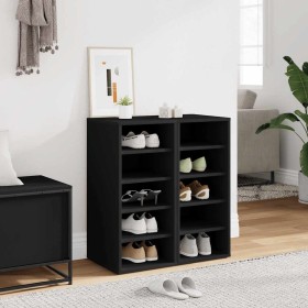 Muebles zapateros 2 uds madera contrachapada negro 31,5x35x70cm Muebles zapateros 2 uds madera contrachapada negro 31,5x35x70cm