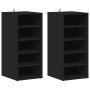 Muebles zapateros 2 uds madera contrachapada negro 31,5x35x70cm