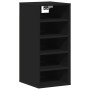 Muebles zapateros 2 uds madera contrachapada negro 31,5x35x70cm