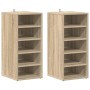 Muebles zapateros 2 uds contrachapado roble Sonoma 31,5x35x70cm