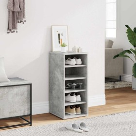 Mueble zapatero madera contrachapada gris hormigón 31,5x35x70cm Mueble zapatero madera contrachapada gris hormigón 31,5x35x70cm