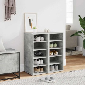 Muebles zapateros 2uds contrachapado gris hormigón 31,5x35x70cm Muebles zapateros 2uds contrachapado gris hormigón 31,5x35x70cm