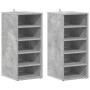 Muebles zapateros 2uds contrachapado gris hormigón 31,5x35x70cm