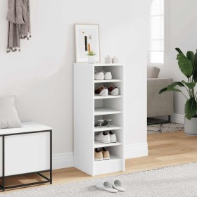 Mueble zapatero de madera contrachapada blanco 31,5x35x90 cm Mueble zapatero de madera contrachapada blanco 31,5x35x90 cm