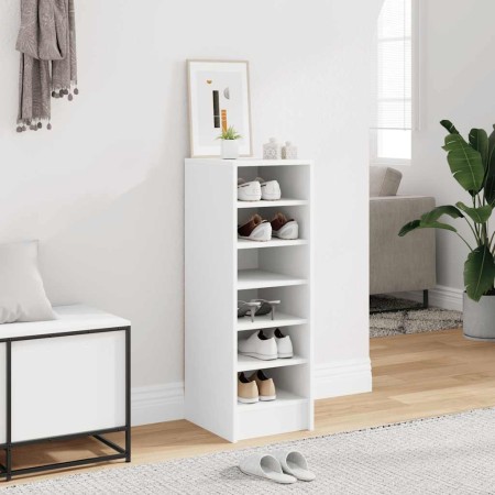 Mueble zapatero de madera contrachapada blanco 31,5x35x90 cm