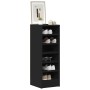Mueble zapatero madera contrachapada negro 31,5x35x90 cm