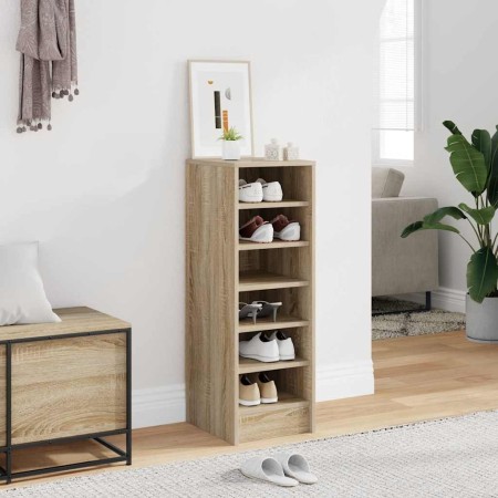 Mueble zapatero madera contrachapada roble Sonoma 31,5x35x90 cm