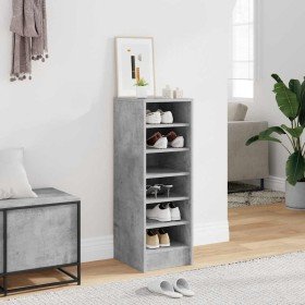 Mueble zapatero madera contrachapada gris hormigón 31,5x35x90cm Mueble zapatero madera contrachapada gris hormigón 31,5x35x90cm