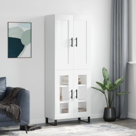Hohes weißes Sperrholz-Sideboard 69,5 x 34 x 180 cm von vidaXL, Sideboards - Ref: Foro24-3199641, Preis: 161,87 €, Rabatt: %
