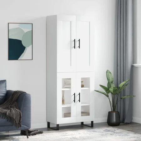 Hohes weißes Sperrholz-Sideboard 69,5 x 34 x 180 cm von vidaXL, Sideboards - Ref: Foro24-3199641, Preis: 159,85 €, Rabatt: %