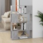 Librería separador contrachapada gris hormigón 80x24x124,5 cm