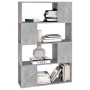 Librería separador contrachapada gris hormigón 80x24x124,5 cm