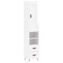 Aparador alto madera contrachapada blanco brillo 34,5x34x180 cm de vidaXL, Aparadores - Ref: Foro24-3200235, Precio: 114,22 €...