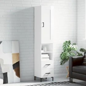 High glossy white plywood sideboard 34.5x34x180 cm by vidaXL, Sideboards - Ref: Foro24-3200259, Price: 118,51 €, Discount: %
