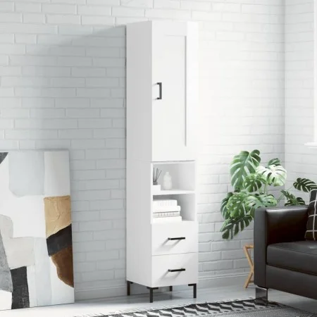 High glossy white plywood sideboard 34.5x34x180 cm by vidaXL, Sideboards - Ref: Foro24-3200259, Price: 118,51 €, Discount: %