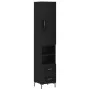 Aparador de madera contrachapada negro 34,5x34x180 cm de vidaXL, Aparadores - Ref: Foro24-3200258, Precio: 112,98 €, Descuent...