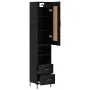 Aparador de madera contrachapada negro 34,5x34x180 cm de vidaXL, Aparadores - Ref: Foro24-3200258, Precio: 112,98 €, Descuent...