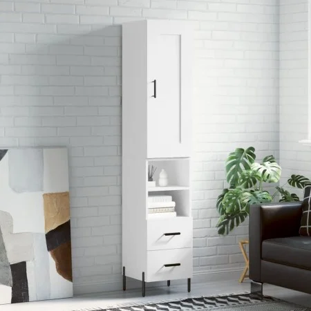 Aparador alto madera contrachapada blanco 34,5x34x180 cm by vidaXL, Sideboards - Ref: Foro24-3200265, Price: 120,77 €, Discou...