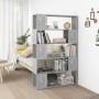 Librería separador contrachapada gris hormigón 100x24x155 cm