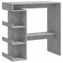 Mesa bar almacenaje contrachapada gris hormigón 100x50x101,5 cm en Mesas de cocina y de comedor | Comprar online en Foro24