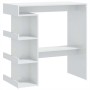 Mesa bar con estante aglomerado blanco brillo 100x50x101,5 cm