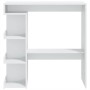 Mesa bar con estante aglomerado blanco brillo 100x50x101,5 cm