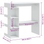 Mesa bar con estante aglomerado blanco brillo 100x50x101,5 cm