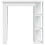 Mesa bar con estante madera contrachapada blanco 102x50x103,5cm en Mesas de cocina y de comedor | Comprar online en Foro24
