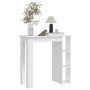 Mesa bar con estante madera contrachapada blanco 102x50x103,5cm en Mesas de cocina y de comedor | Comprar online en Foro24
