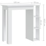 Mesa bar con estante madera contrachapada blanco 102x50x103,5cm en Mesas de cocina y de comedor | Comprar online en Foro24