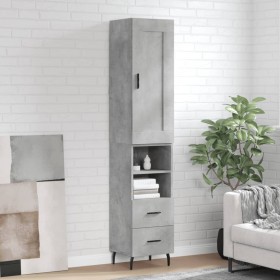 Aparador de madera contrachapada gris hormigón 34,5x34x180 cm de vidaXL, Aparadores - Ref: Foro24-3200277, Precio: 109,14 €, ...